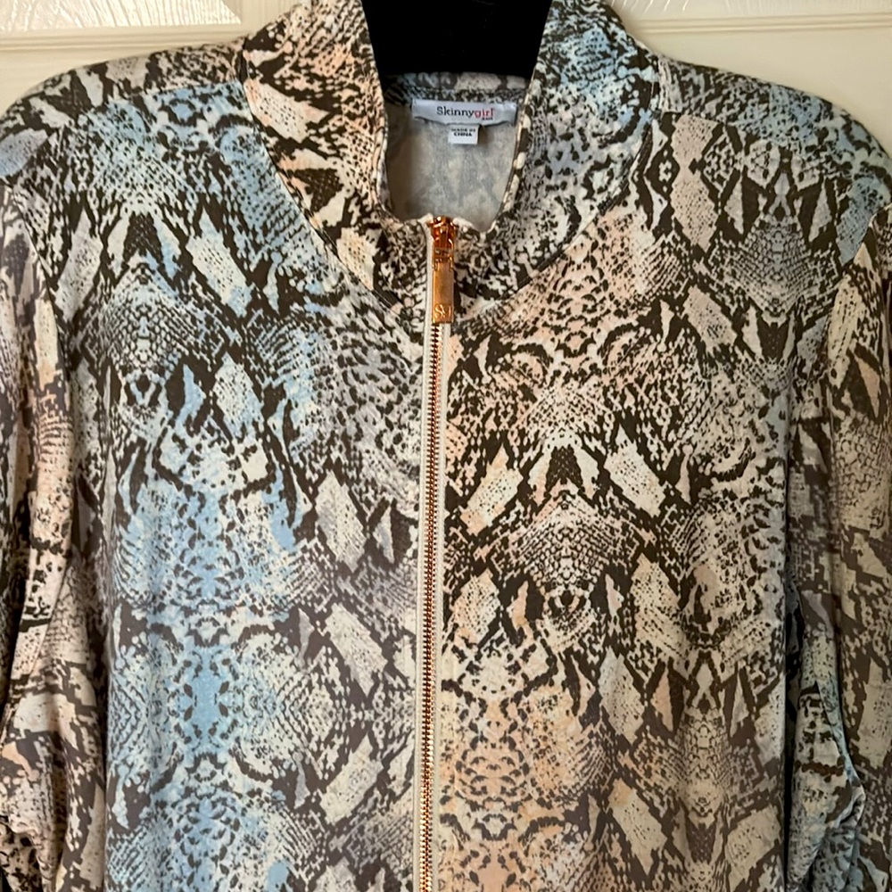 SNAKESKIN KNIT ZIP JACKET